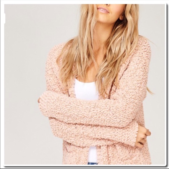Cozy chunky knit Open Cardigan in Blush - Picture 3 of 3